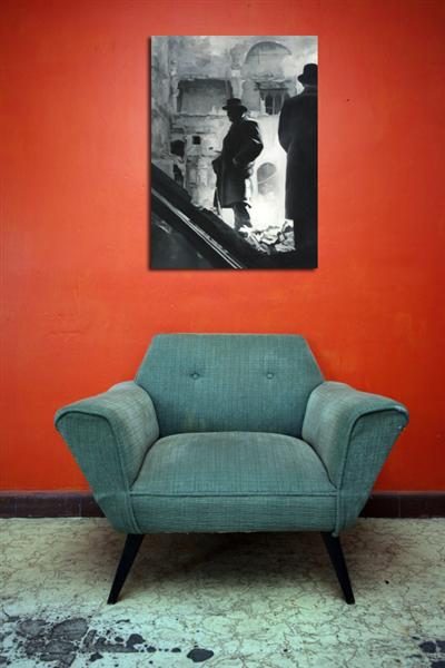 Depiction of churchill1 on a drawing room wall.